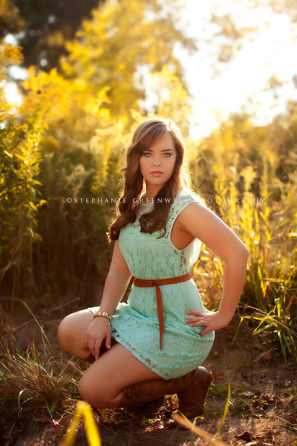 cooter missouri senior kali flowers green dress boots megan fox ringer stephanie greenwell photography