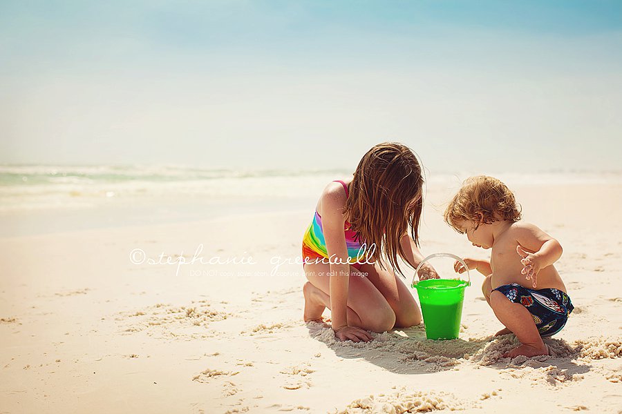 children playing on beach sand gulf emerald coast destin florida stephanie greenwell photography