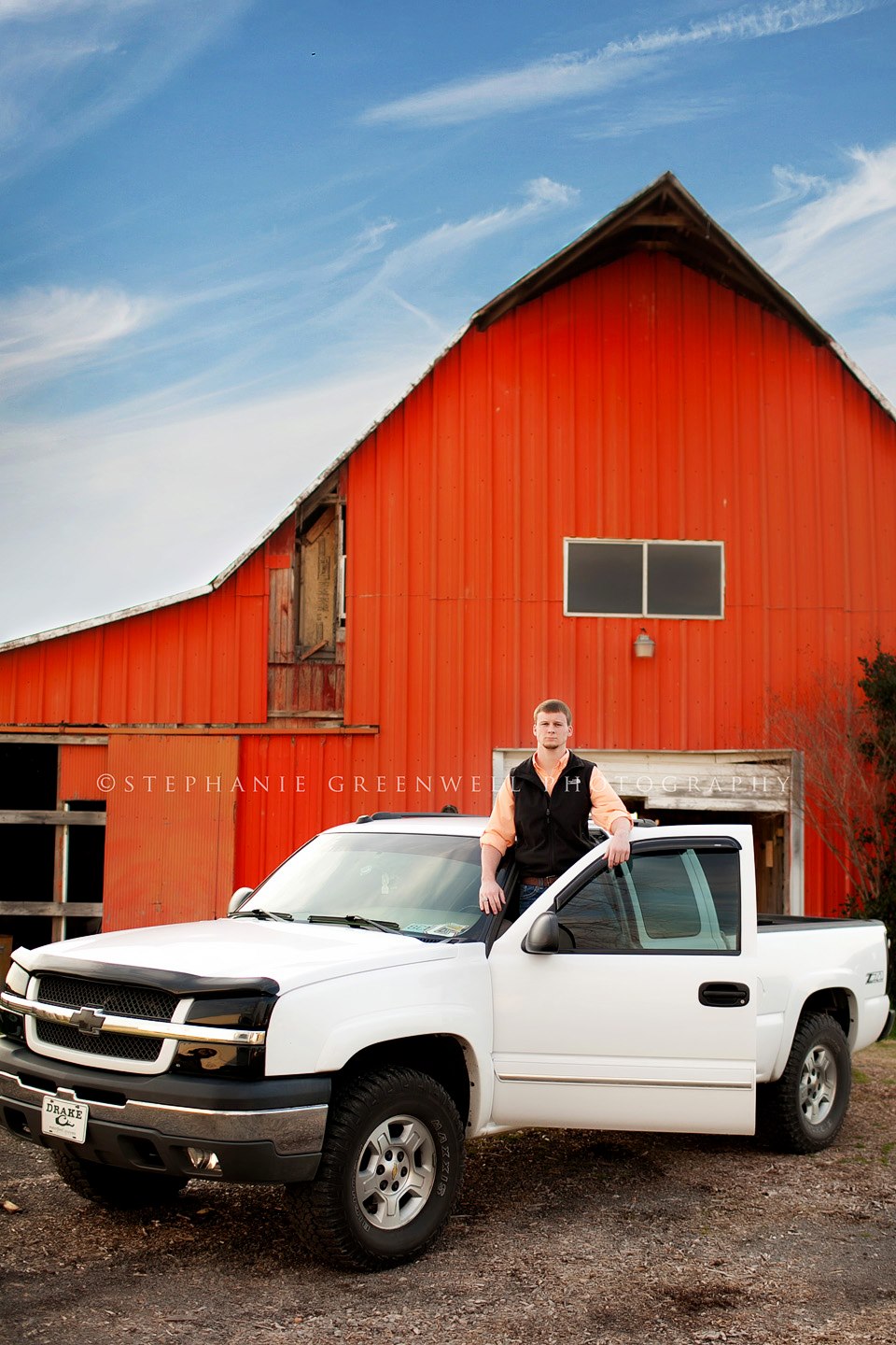 red barn truck senior boy clouds jessica drossin overlay southeast missouri photographer stephanie greenwell