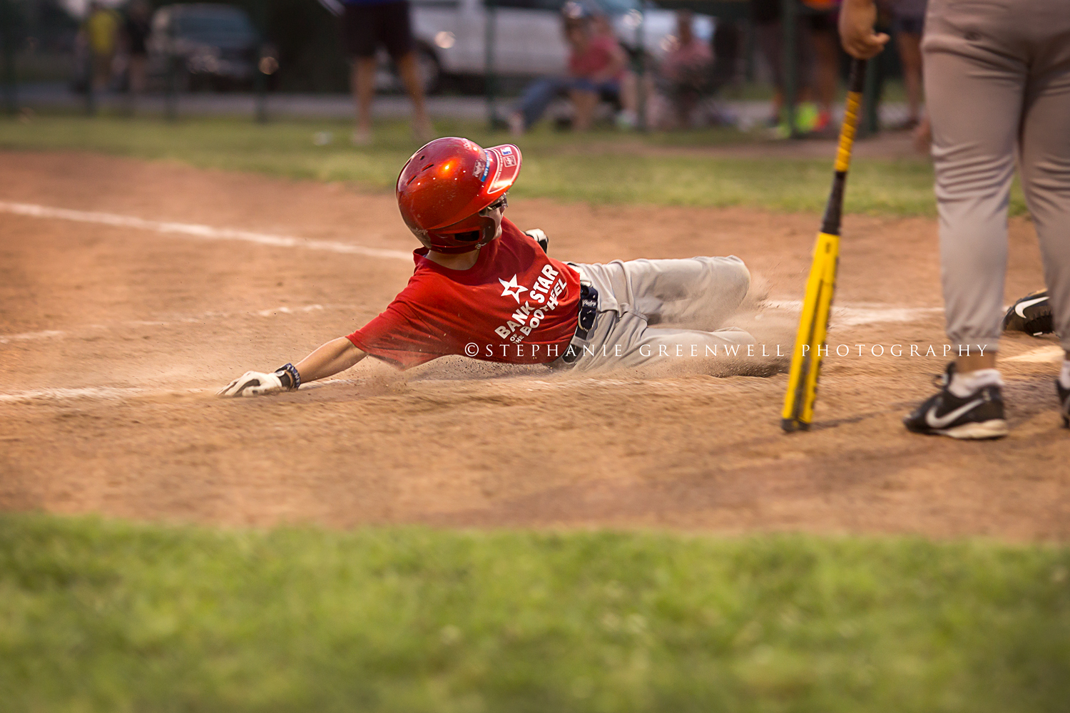 caruthersville baseball coach little league boy sliding into home plate southeast missouri photographer stephanie greenwell