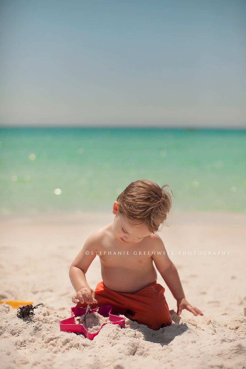 destin florida emerald coast boy playing in sand beach stephanie greenwell photography