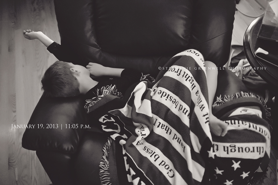 boy sleeping in chair after duck hunting stephanie greenwell missouri photographer