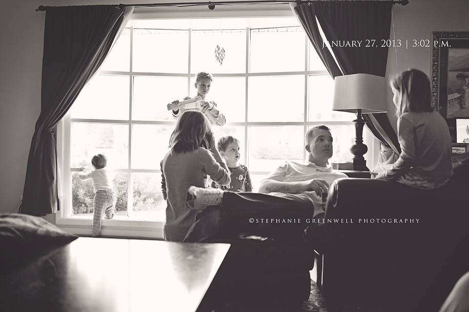 family sitting talking big window baby stephanie greenwell photography