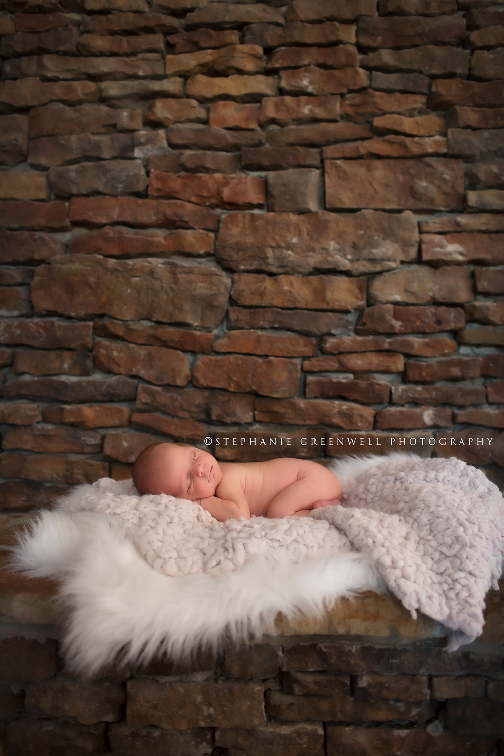 newborn stone wall texture banks memphis tennessee newborn photographer stephanie greenwell