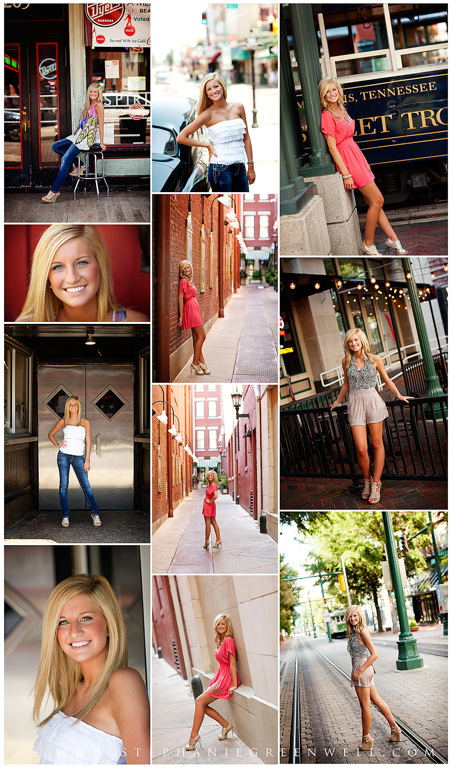 memphis tennessee senior photography beale street trolley stephanie greenwell