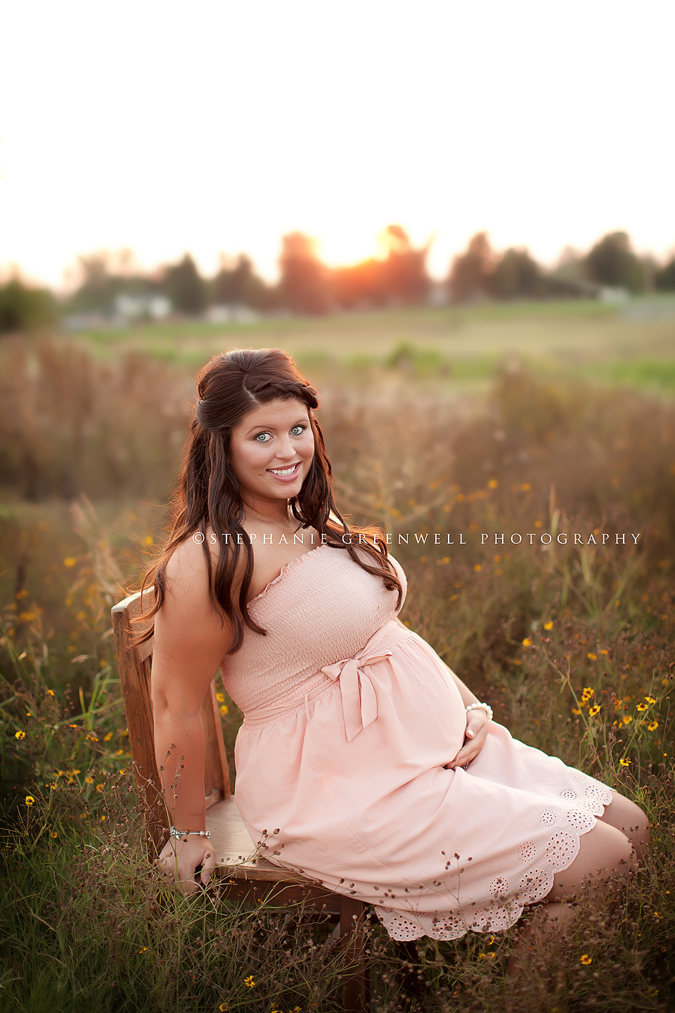 maternity belly baby field backlighting stephanie greenwell hayti missouri