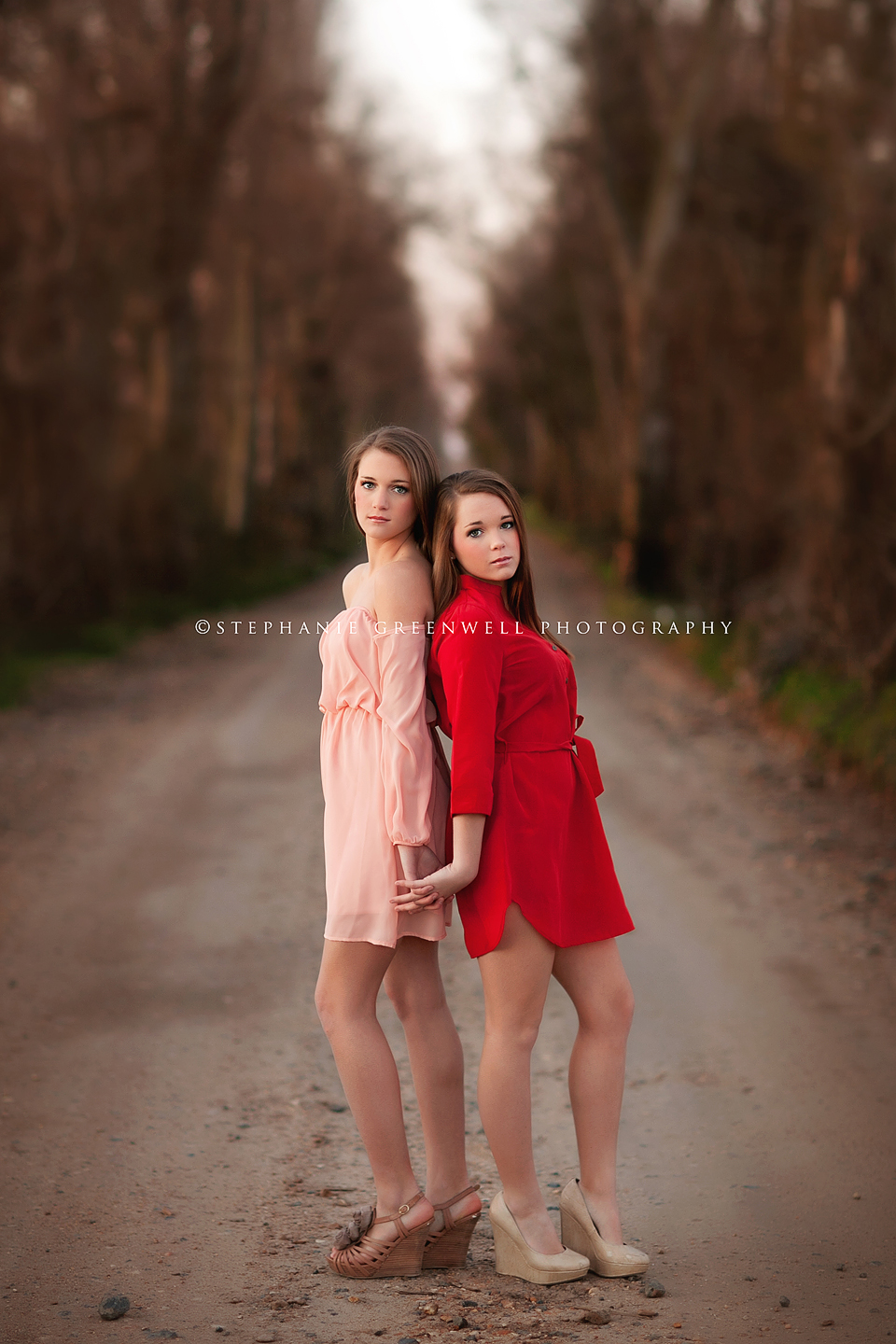 senior twin girls sisters gravel road senior style stephanie greenwell southeast missouri photography